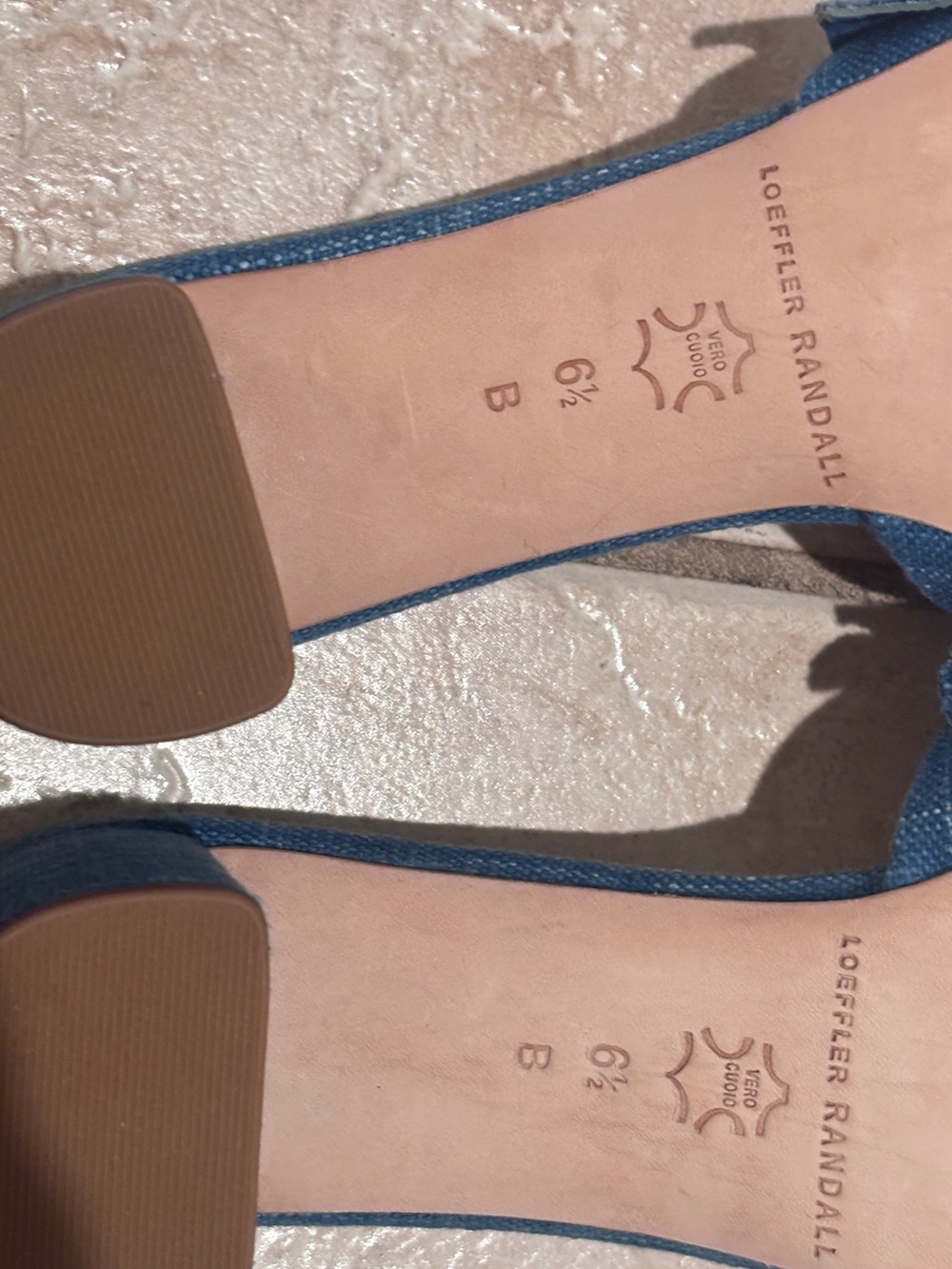 NWT Loeffler Randall Indigo denim blue vera heels mule - Picture 8 of 11